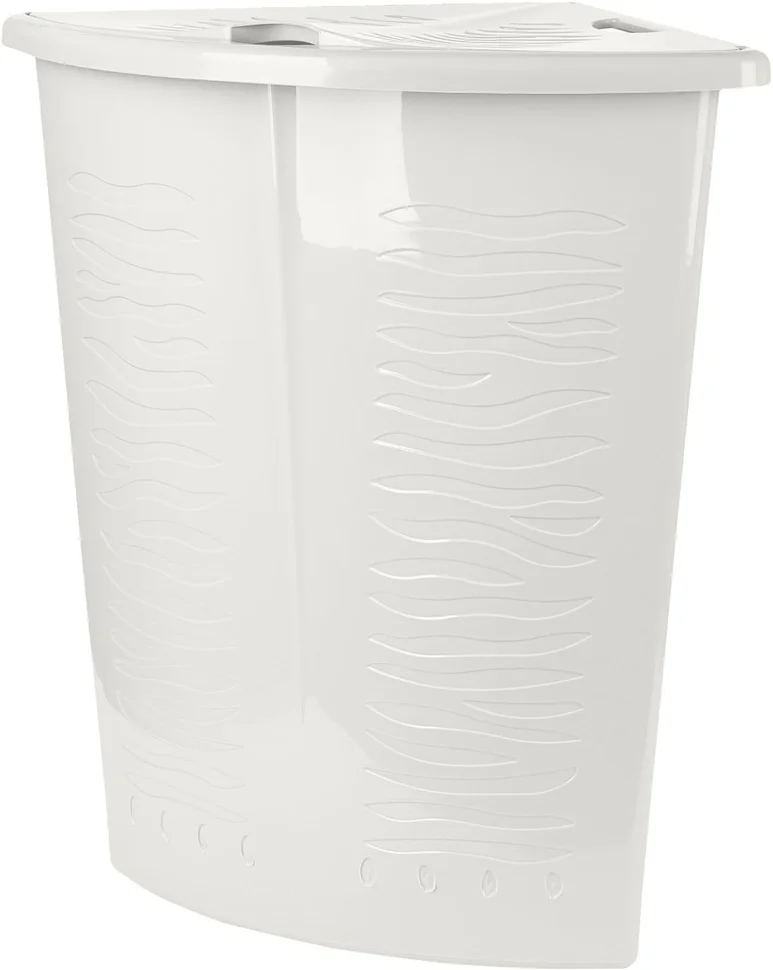 Корзина для белья Keeplex Regular с откидной крышкой 40л угловая 50х37х54см белое облако