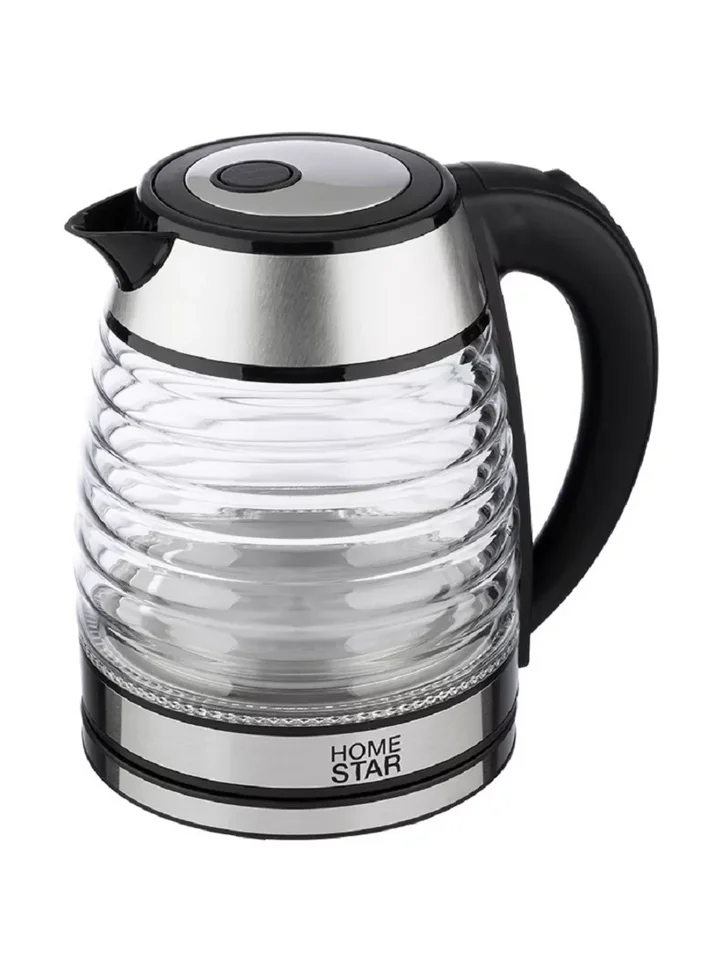 Чайник HOMESTAR HS-1046 (1,5 л.) стекло, пластик черный