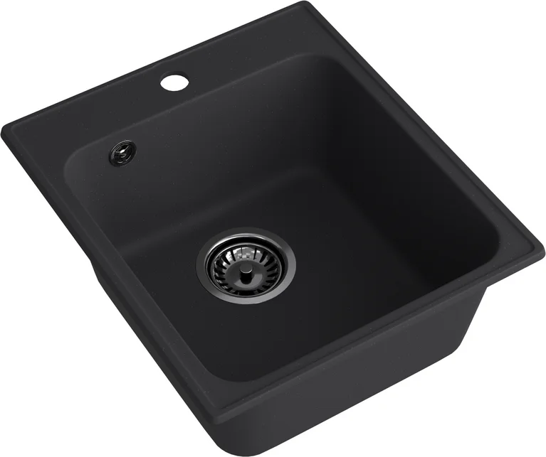 Мойка кварцевая ЭкоМ 4248 1-чаша 420*480мм цвет черный арт.4248 черный