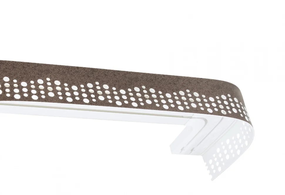 Карниз "Паон" с фигурными багетом (бленда 7см), 3,0 тауп, 2-х рядный