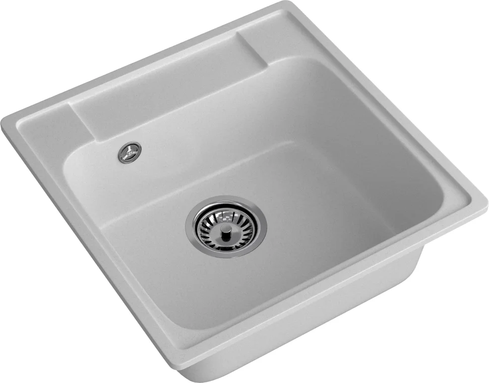 Мойка кварцевая ЭкоМ 4848 1-чаша 480*480мм цвет серый, арт.4848 серый