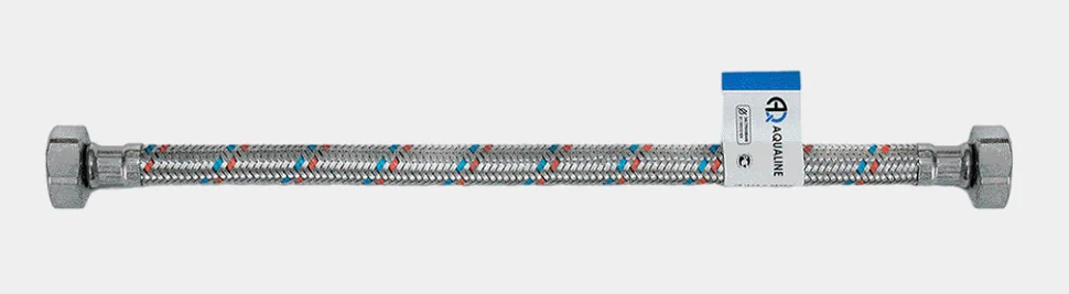 Подводка гибкая для воды 1/2" вн-вн 150 см, стальная гайка (AQUALINE 50/10)