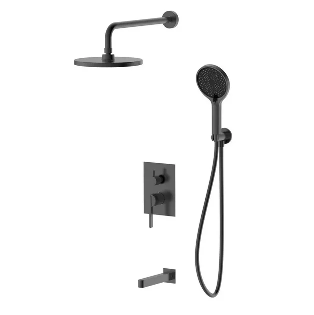 Система душевая DQ Bonn DA1705606 для ванны и душа встраиваемая, с изливом, цвет графит