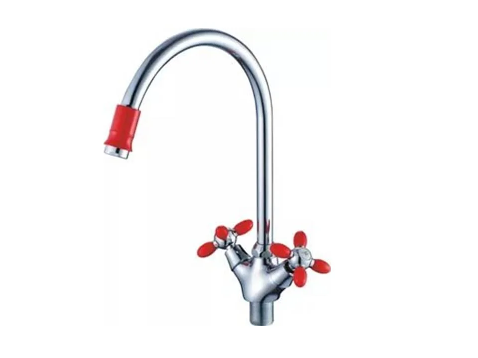 Смеситель Cron CN46127-6 для кухни красный, хром