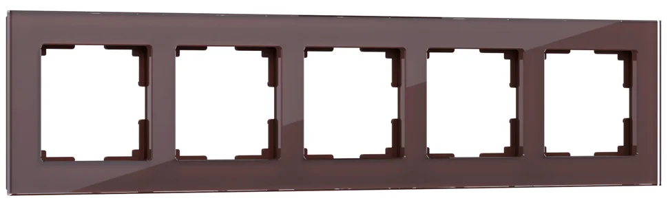 Рамка 5-местная Werkel Favorit, мокко, стекло, WL01-Frame-05