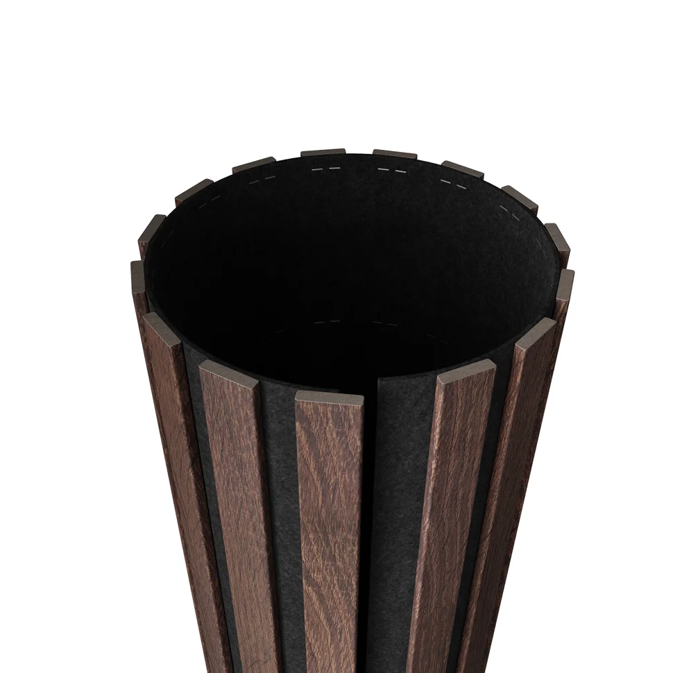 Панель акустическая гибкая ARTIVA flex №1, черный войлок, 1200х600х9мм, рейки МДФ 25х6мм, дуб окленд