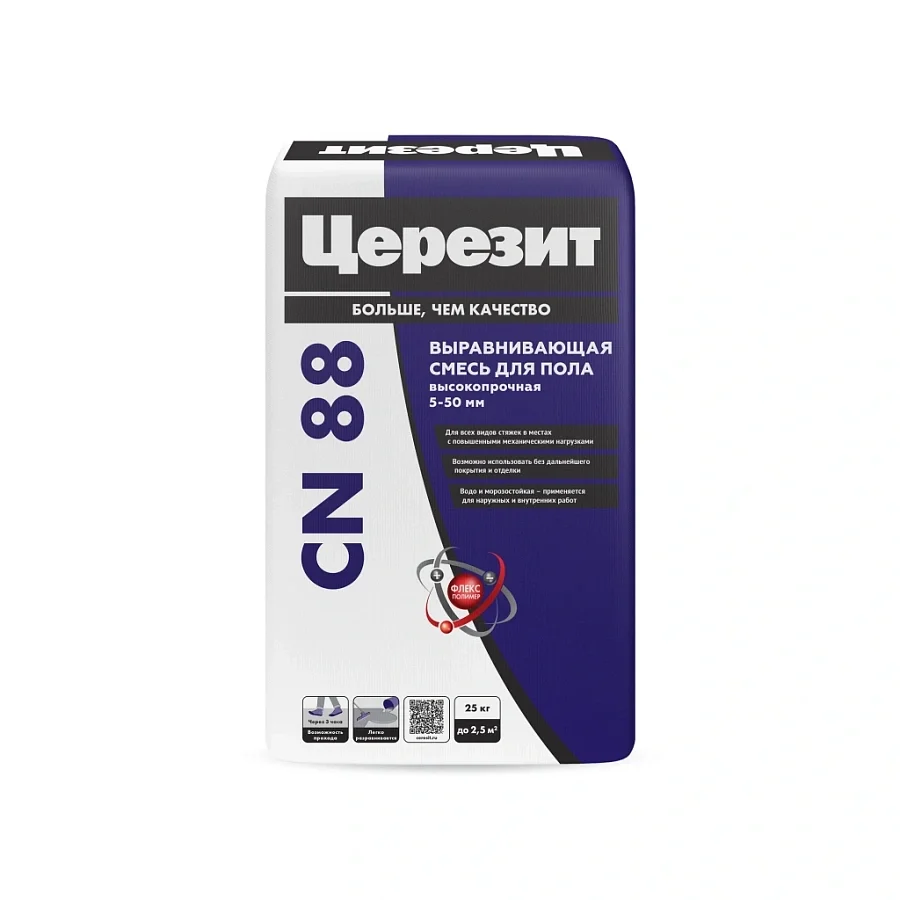 Стяжка пола CERESIT CN 88 высокопрочная 25 кг
