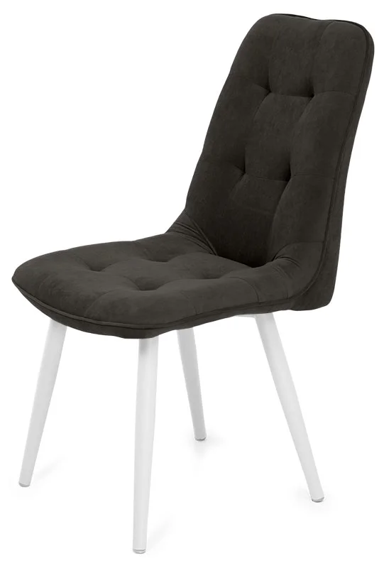 Стул Бакарди (ткань Т190-горький шоколад) + ножки поворотные 360F40 (белый)