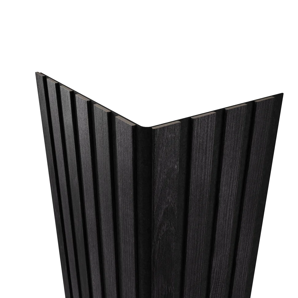 Панель акустическая гибкая ARTIVA flex №2, черный войлок, 2750х600х9мм, рейки МДФ 40х6мм, ясень дымчатый