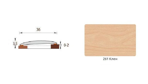 Порог ИЗИ Клен 261 36 мм 0,9 м
