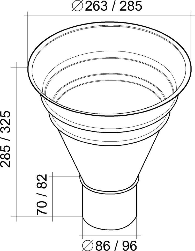 Воронка водосборная GL, 250*90мм RAL 6005