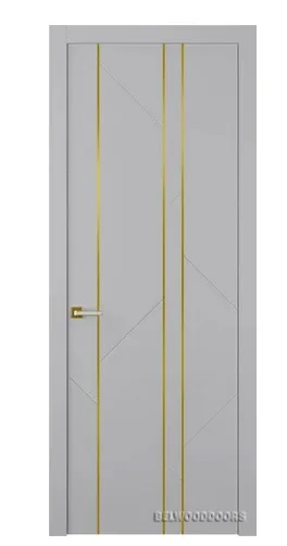 Дверь BELWOODDOORS "Флекс 1" глухая 80 (21-9) smart core эмаль светло - серый с молдингом золото