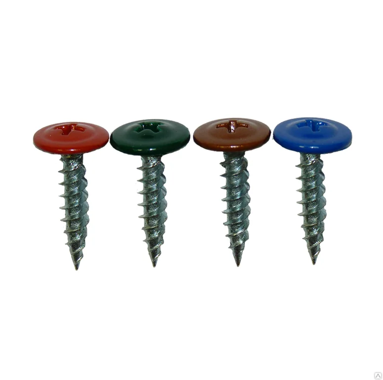 Саморезы с прессшайбой острие 4,2x25 RAL 6002 (уп 500шт)