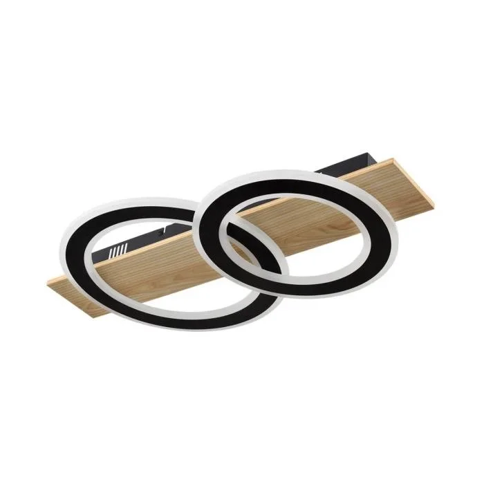 Светильник 8023/80CL LEDIO LN24 000 черный/дерево, металл/МДФ 3000/4000/6500К LED 80W 220V PINE