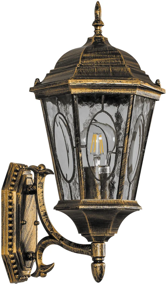 Фонарь уличный Feron PL160, 60W 230V E27 черное золото