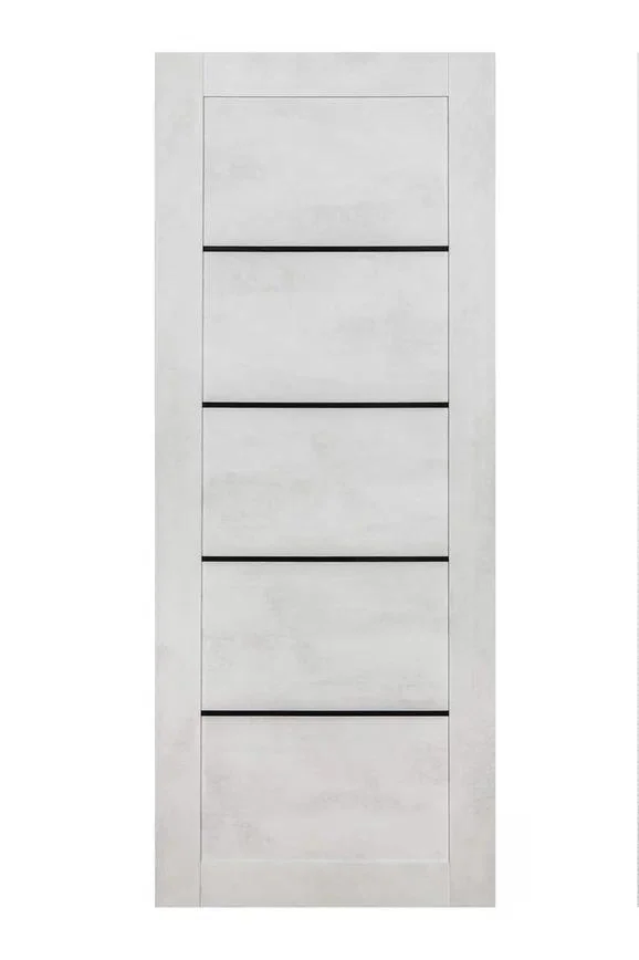 Дверь ТЕРРИ №101 Лофт Светлый, частичное ЧЕРНОЕ стекло 60, еврошпон