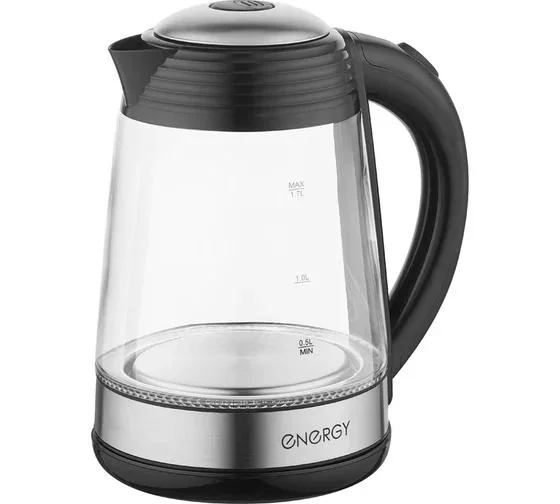 Чайник ENERGY E-251 (1.7л) стекло, пластик цвет черный