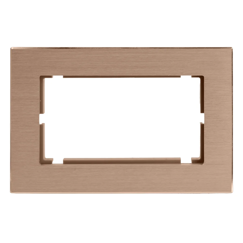 Рамка двухместная (без перемычки) STEKKER Катрин шампань металл (MFR00-7012-02)